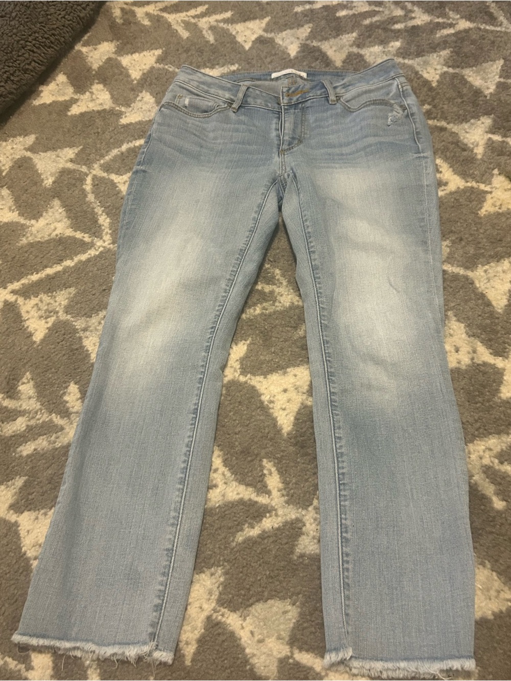LOFT Light Wash Cropped Straight-Leg Jeans